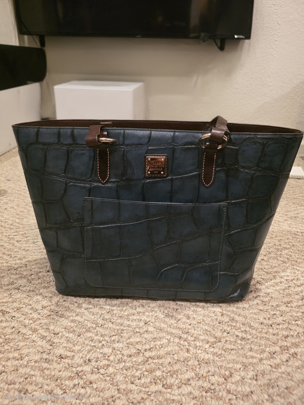 Dooney & Bourke Men's Blue Croc-Embossed Tote